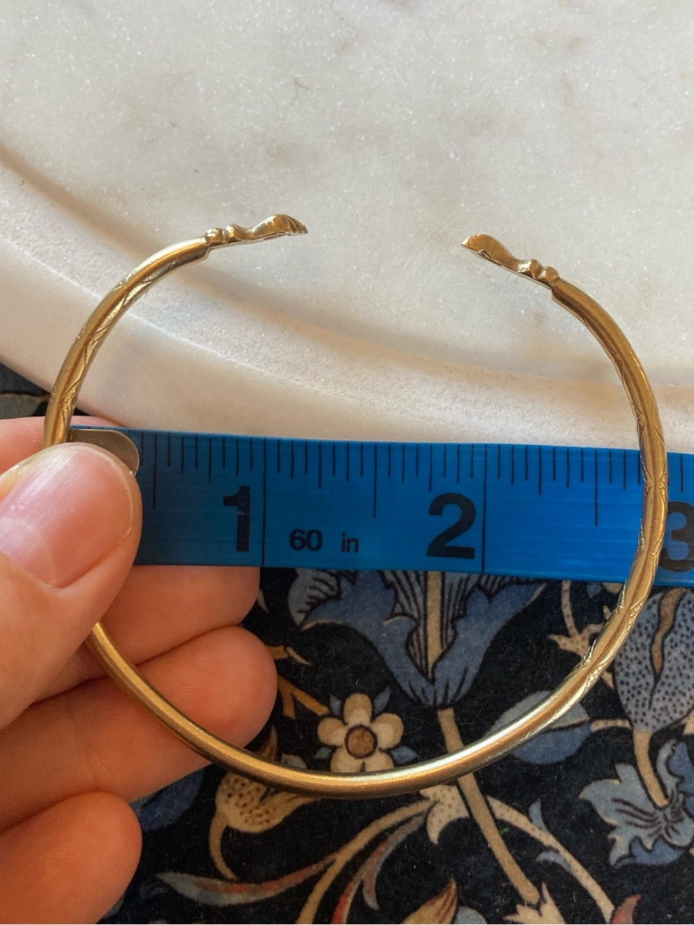 Rare Antique Victorian Figa Fist Snake Diamond Engraved Brass Bypass Bracelet - Picture 16 of 17